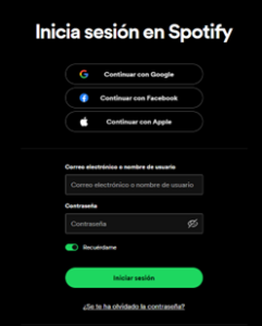 Inicia sesión en Spotify